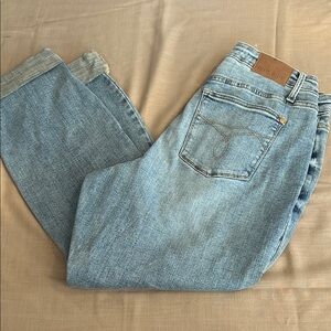 Judy Blue Light Blue Denim Jeans with Brown Leather Patch